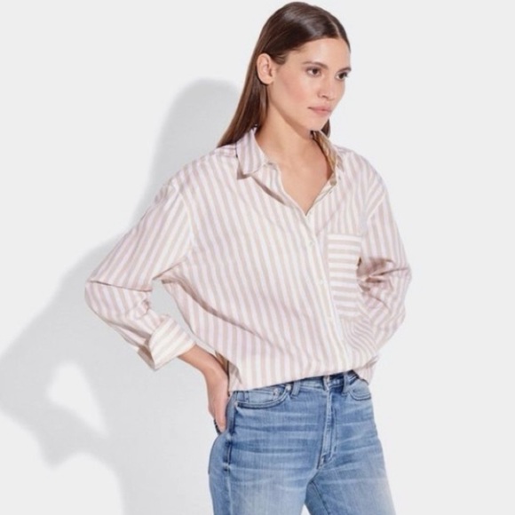 AYR Tops - AYR Cherry Blossom Striped Button Down Shirt